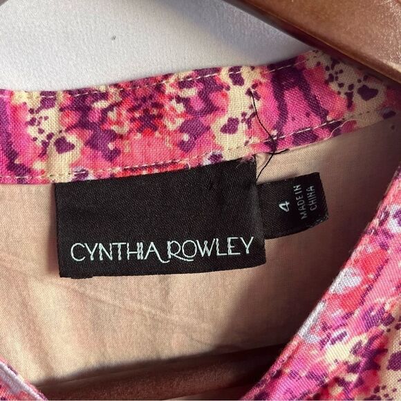 Women's Cynthia Rowley Pink Printed Sleeveless Dress - Picture 5 of 11